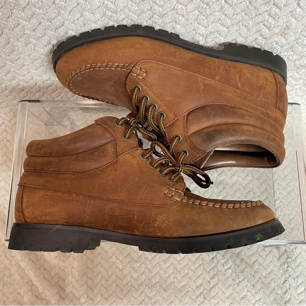 Vtg 90s Maine Woods Womens Brown Leather‎ Hiking Ankle Lace Up Boots size 9M - Picture 5 of 9
